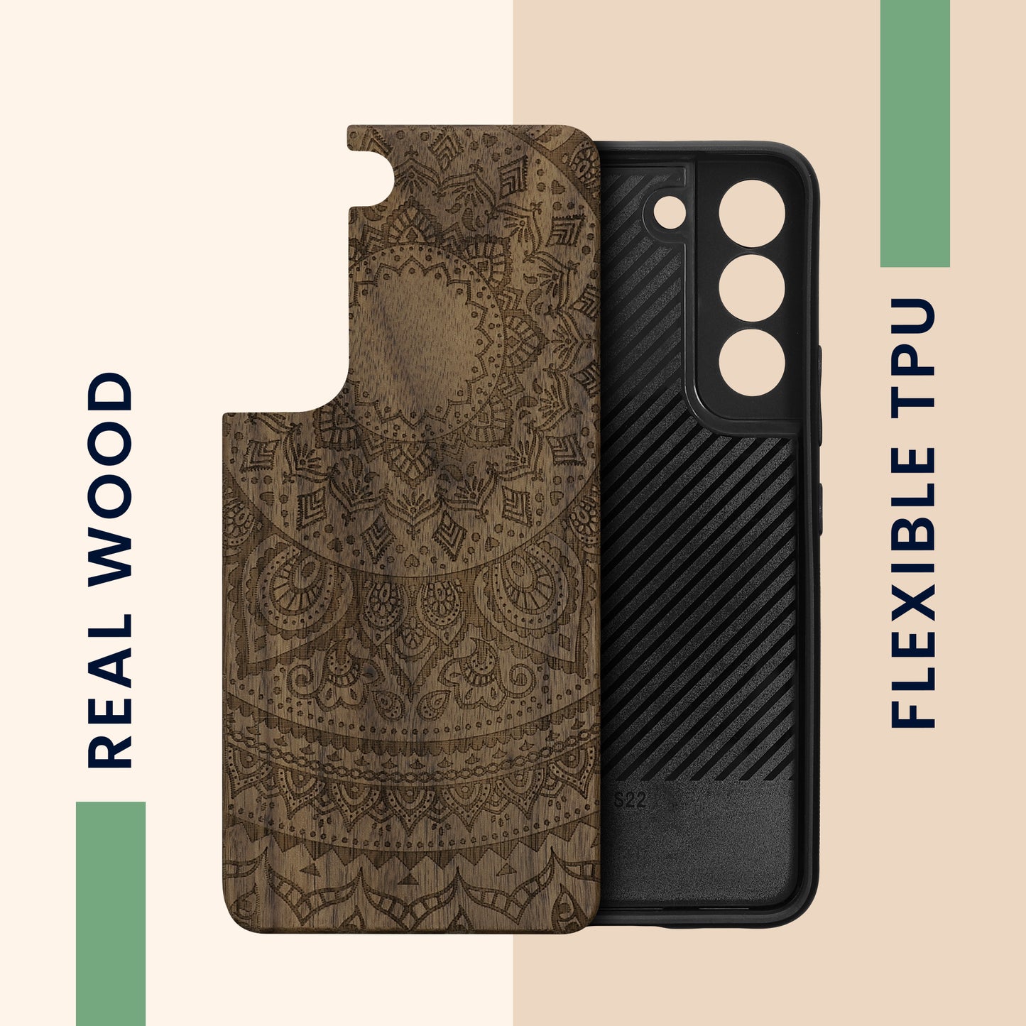 kwmobile Case Compatible with Samsung Galaxy S22 Case - Phone Cover - TPU Phone Case Compass Vintage