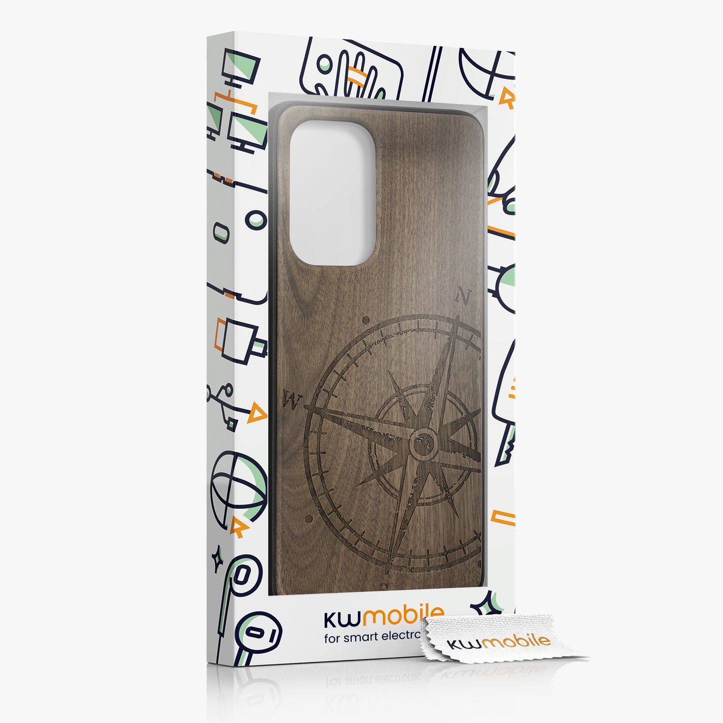 kwmobile Case Compatible with Samsung Galaxy A53 5G - Phone Cover - TPU Phone Case Compass Vintage