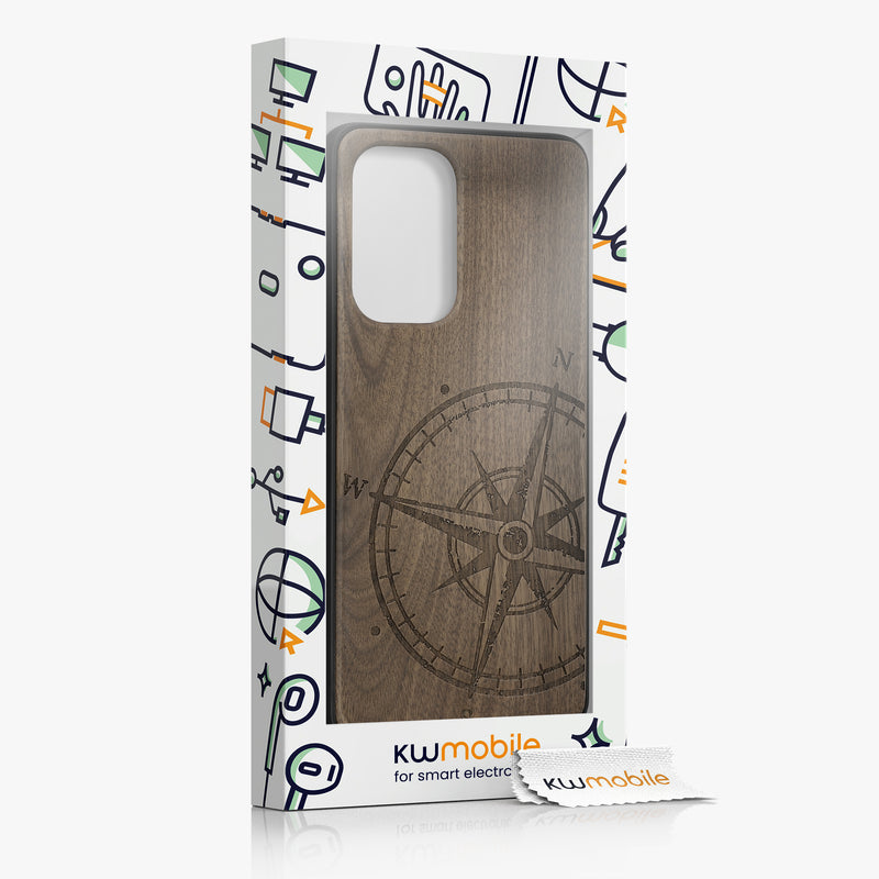 kwmobile Case Compatible with Samsung Galaxy A53 5G - Phone Cover - TPU Phone Case Compass Vintage