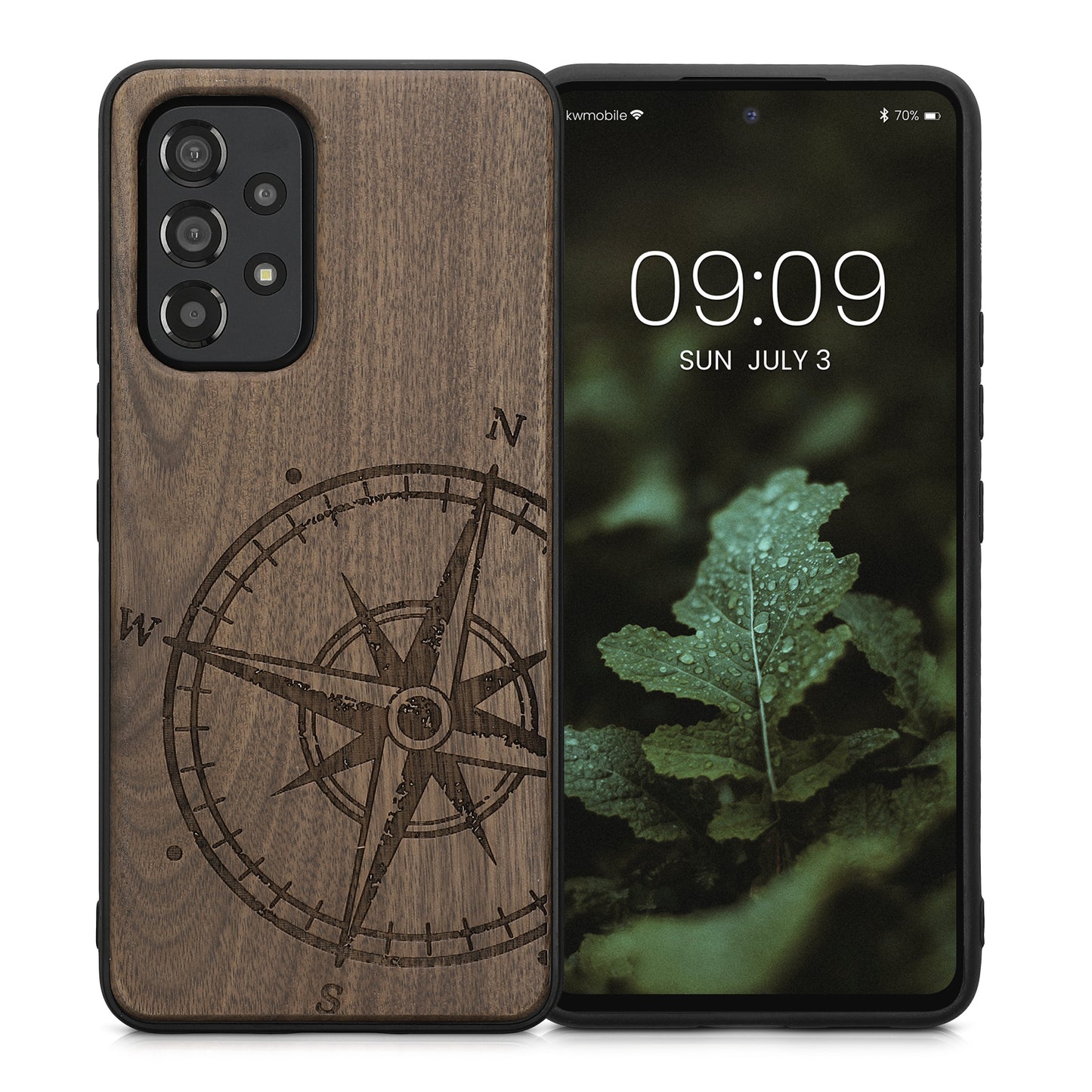 kwmobile Case Compatible with Samsung Galaxy A53 5G - Phone Cover - TPU Phone Case Compass Vintage