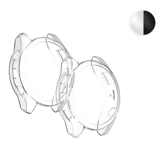 kwmobile 2x Sport Schutzhülle kompatibel mit Garmin Epix 2 Hülle - Silikon Cover klar - Case ohne Tracker - Schwarz Transparent Schwarz  [dsg02]