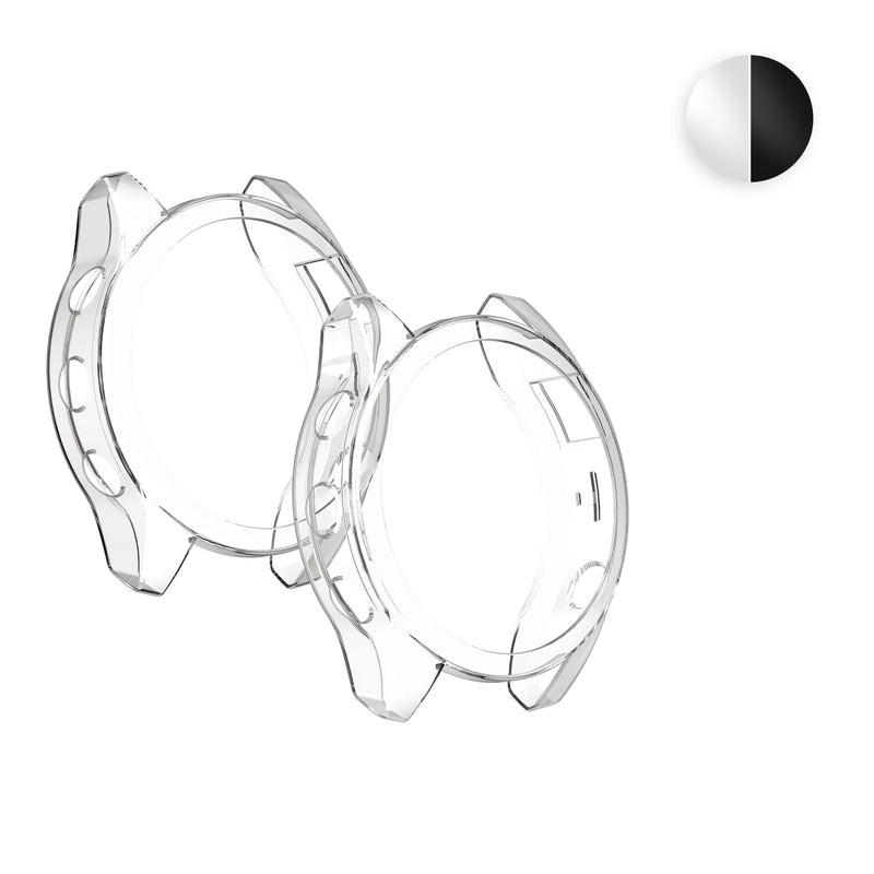 kwmobile 2x Sport Schutzhülle kompatibel mit Garmin Epix 2 Hülle - Silikon Cover klar - Case ohne Tracker - Schwarz Transparent Schwarz  [dsg02]