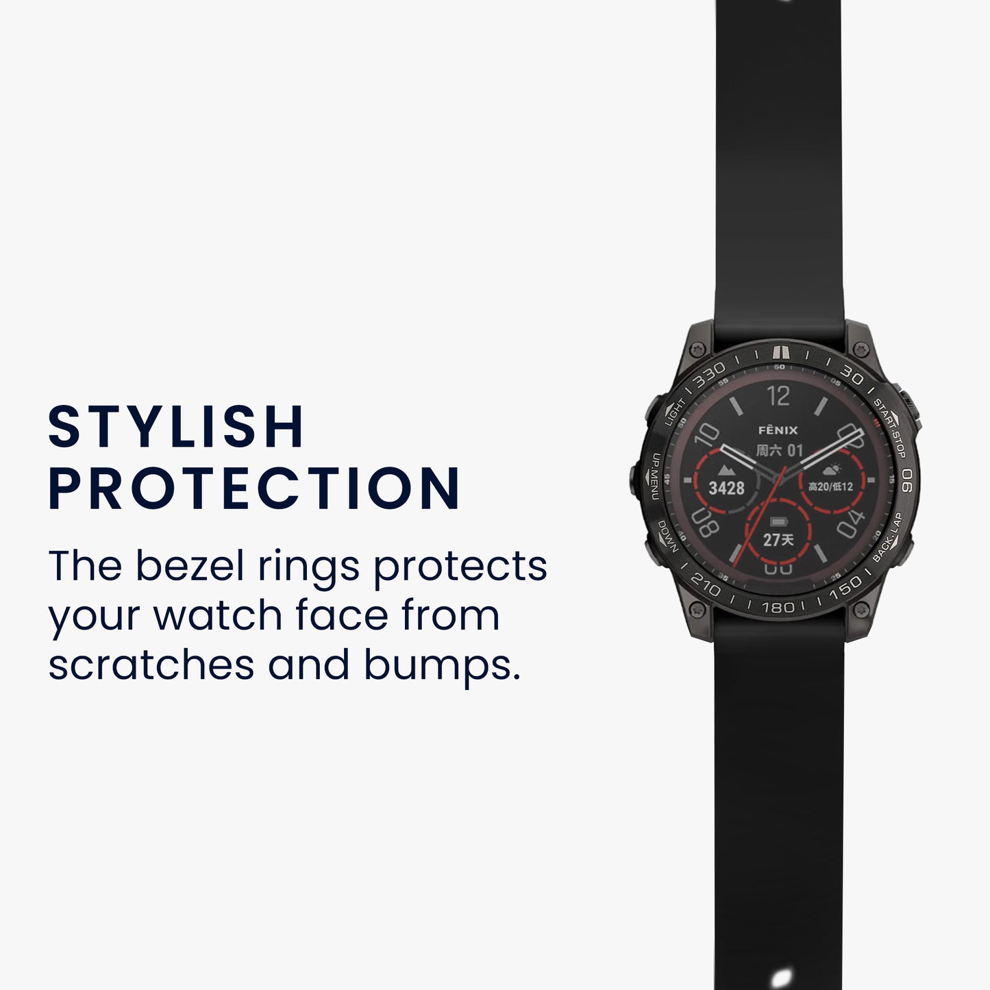 kwmobile Bezel Compatible with Garmin Fenix 7 Fitness Tracker