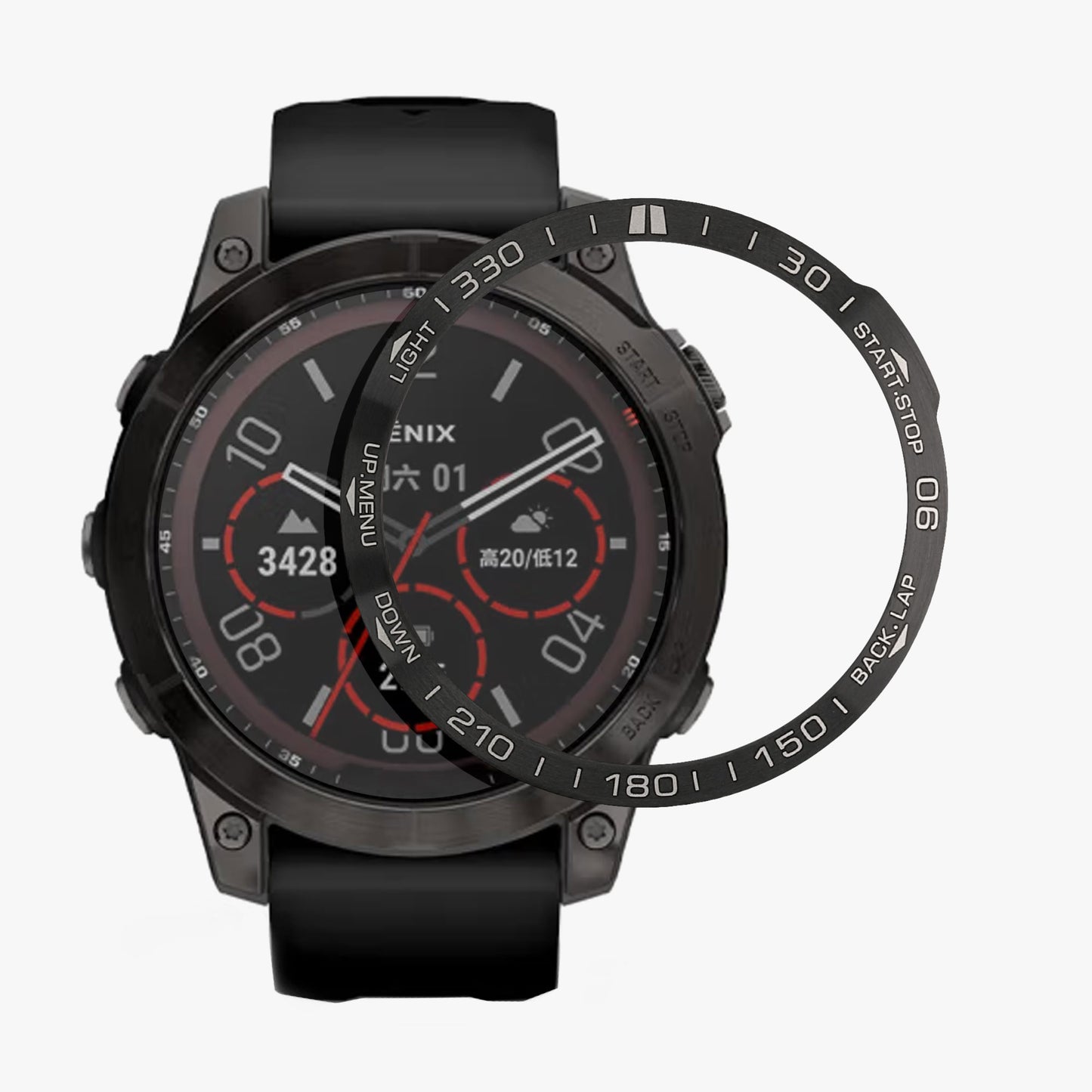 kwmobile Bezel Compatible with Garmin Fenix 7 Fitness Tracker