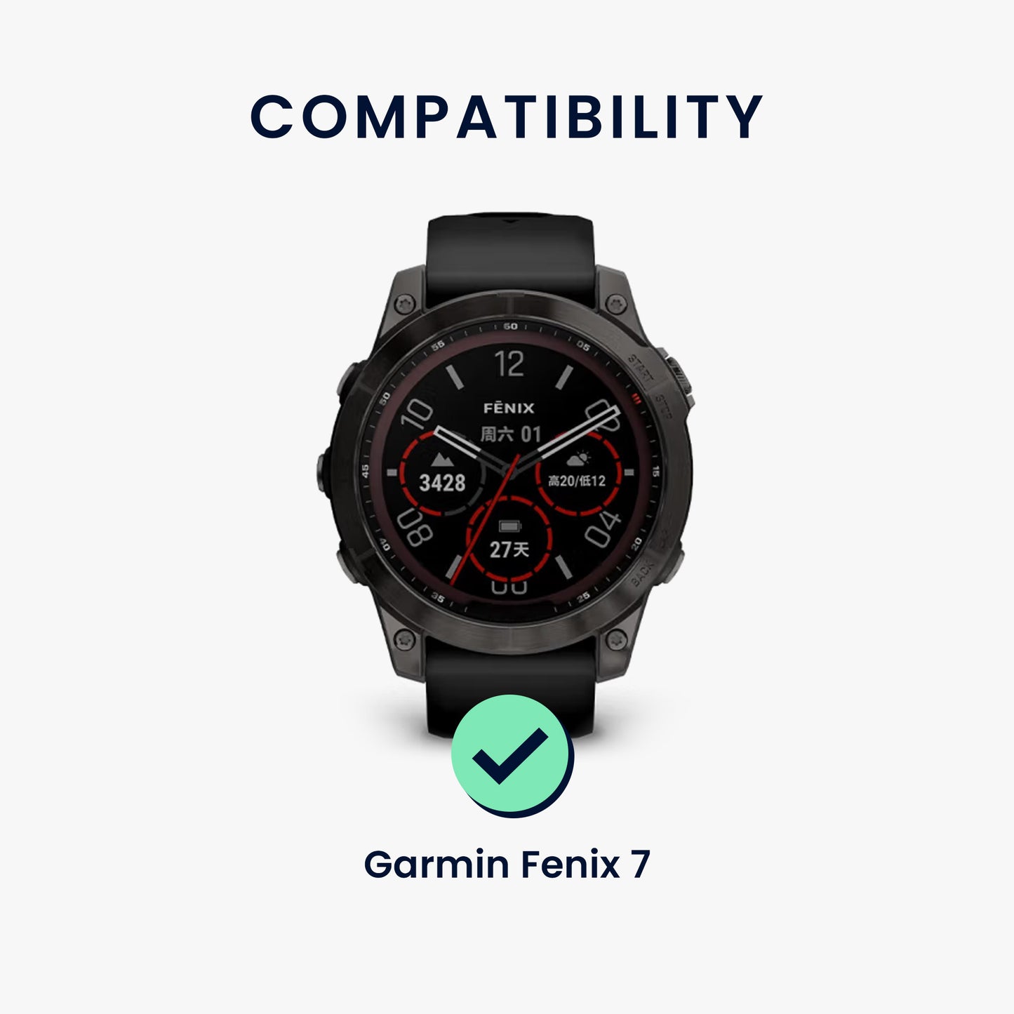 kwmobile Bezel Compatible with Garmin Fenix 7 Fitness Tracker