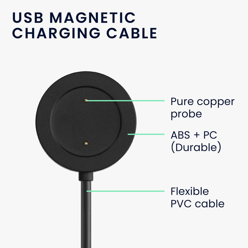 kwmobile USB Cable Charger compatible with Xiaomi Mi Watch Color Sport / S1 Active Charging Cable Smartwatch Replacement Cable Fitness Tracker Charger