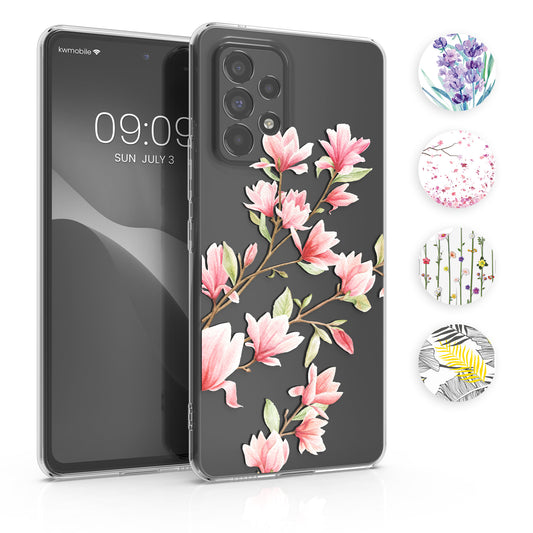 kwmobile Case kompatibel mit Samsung Galaxy A53 5G - Hülle Silikon transparent Wildblumen Ranke Mehrfarbig Transparent Mehrfarbig  [dsg03]