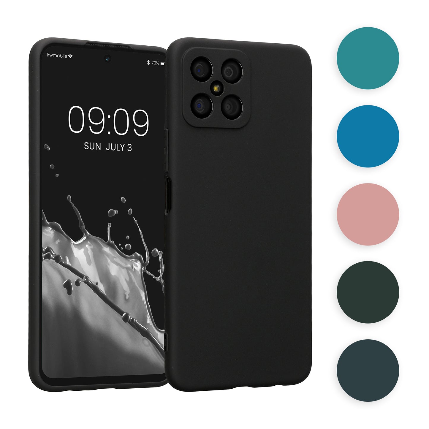 kwmobile Handyhülle kompatibel mit Honor X8 Hülle - Handy Case aus weichem Silikon in Schwarz matt Schwarz matt  