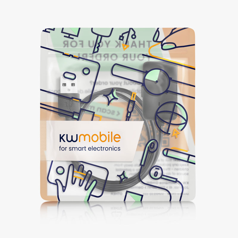 kwmobile USB Cable Charger compatible with AfterShokz Xtrainerz AS700 / OpenSwim S700 Charging Cable Smartwatch Replacement Cable Fitness Tracker Charging Cable