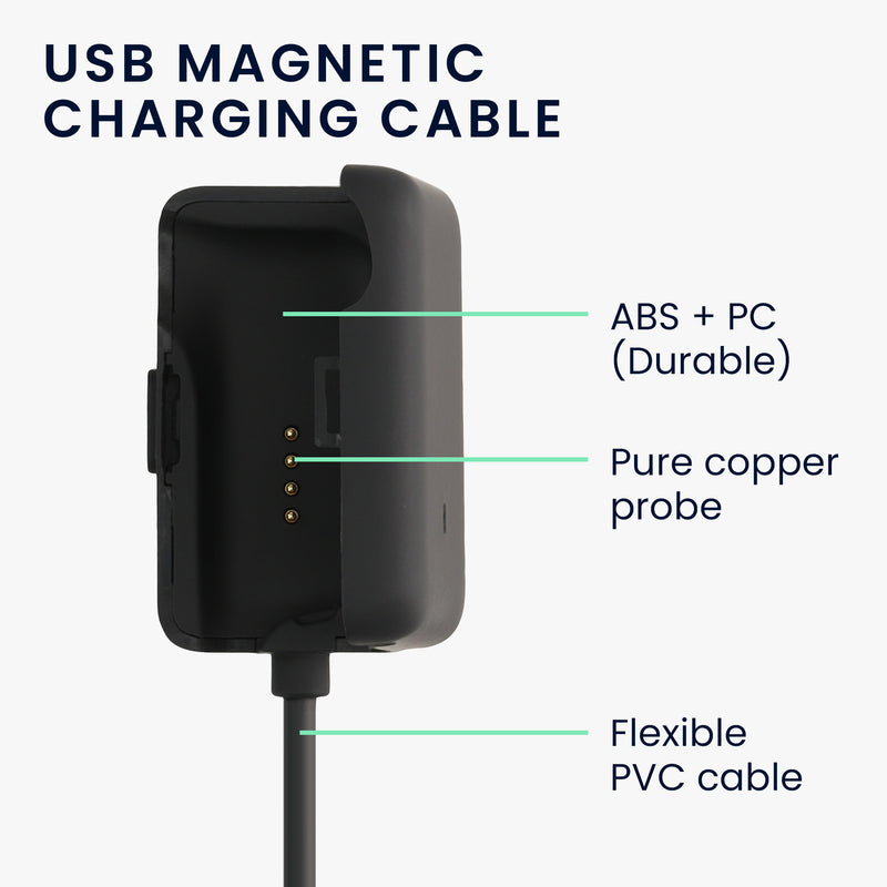 kwmobile USB Cable Charger compatible with AfterShokz Xtrainerz AS700 / OpenSwim S700 Charging Cable Smartwatch Replacement Cable Fitness Tracker Charging Cable