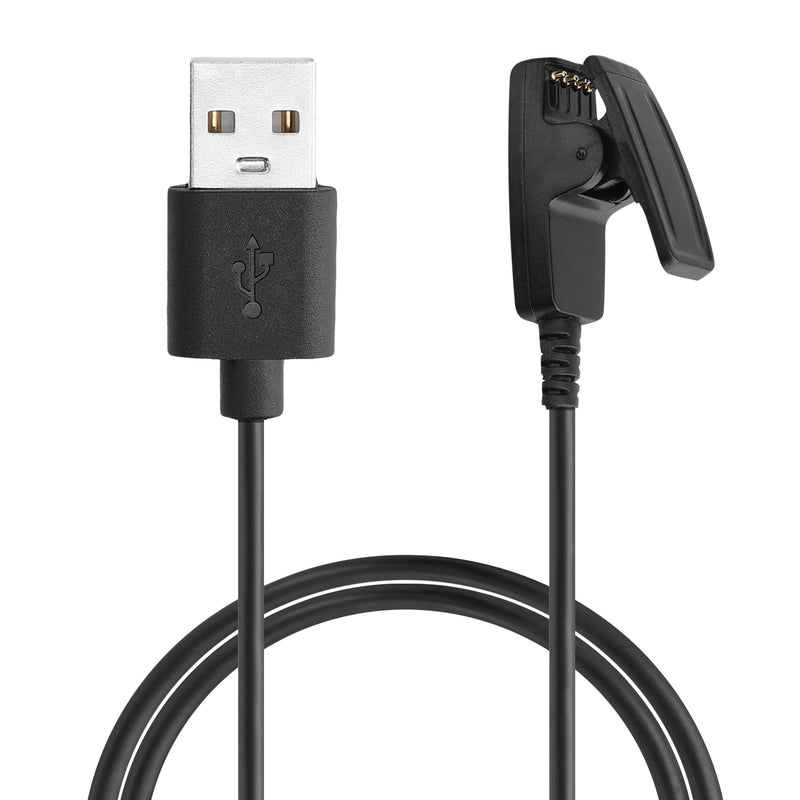 kwmobile USB Kabel Charger kompatibel mit Garmin Forerunner 645 / 645 Music / 230 / 235 / 30 / 35 Ladekabel - Smart Watch Ersatzkabel - Fitnesstracker Aufladekabel in Schwarz Schwarz  