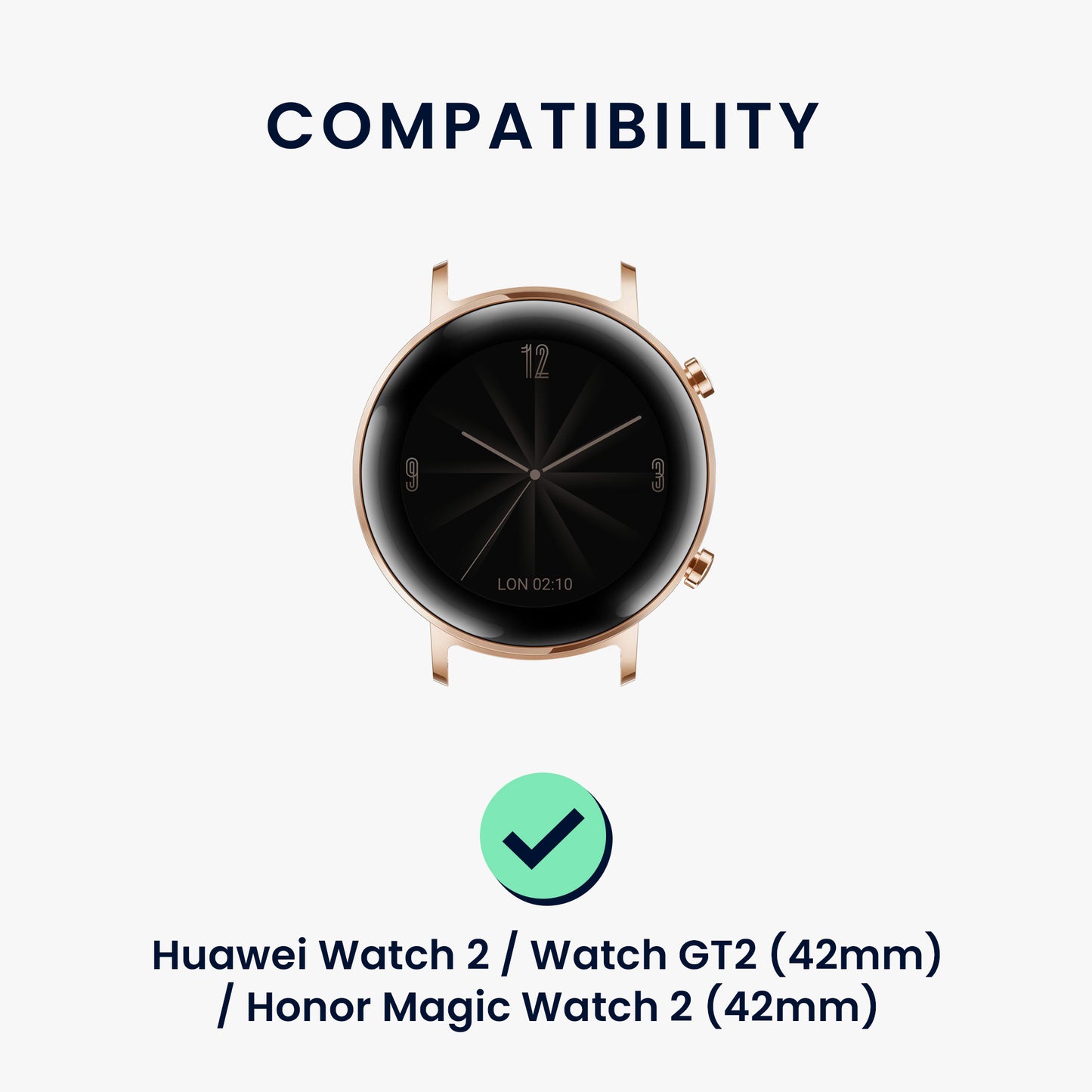 kwmobile Watch Strap for Huawei Watch 2 / Watch GT2 / Honor Magic Watch 2 Band Replacement Strap for Fitness Tracker with Watch Clasp Replacement Band Smartwatch