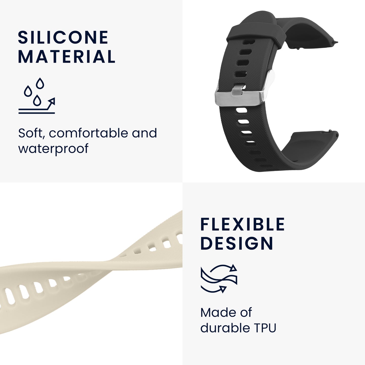 kwmobile Watch Strap for Xiaomi Mi Watch / Mi Watch Color Sport Band Fitness Tracker Band Set Replacement Strap Smartwatch