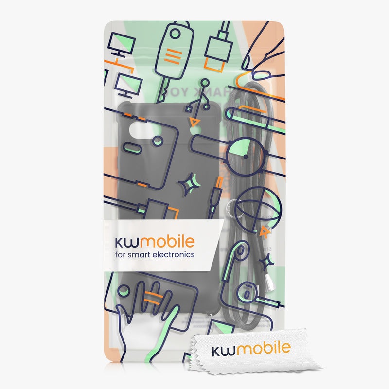 kwmobile Necklace Case compatible with Google Pixel 6a - Cover with Lanyard - Silicone Protective Case