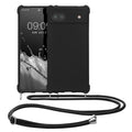 kwmobile Necklace Case compatible with Google Pixel 6a - Cover with Lanyard - Silicone Protective Case