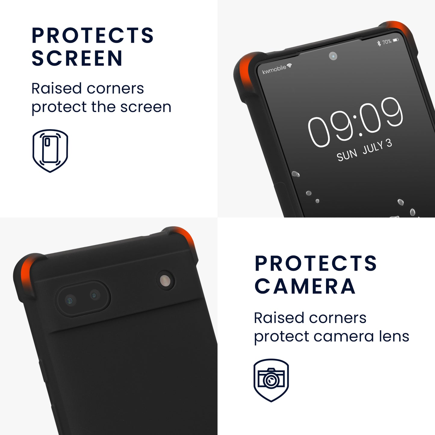 kwmobile Necklace Case compatible with Google Pixel 6a - Cover with Lanyard - Silicone Protective Case