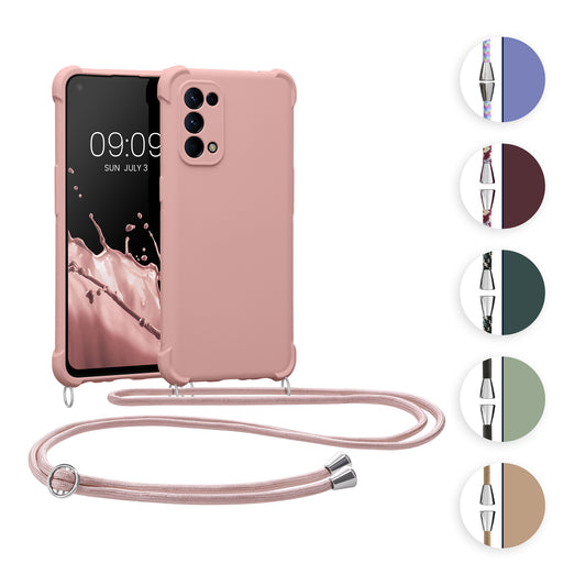 kwmobile Necklace Case kompatibel mit Oppo Find X3 Lite Hülle - Cover mit Kordel zum Umhängen - Silikon Schutzhülle Lavendel Lavendel  