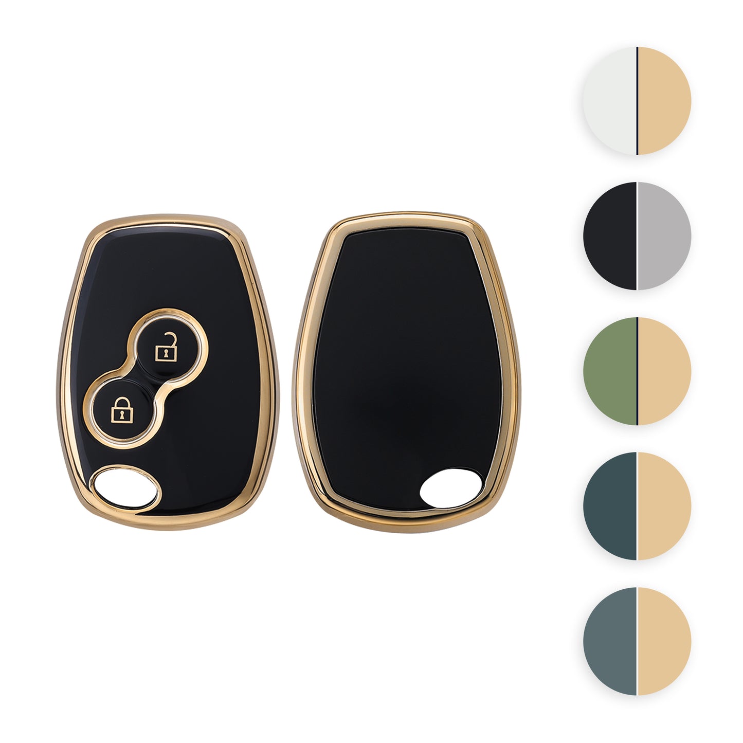 kwmobile Autoschlüssel Hülle kompatibel mit Renault Dacia 2-Tasten Autoschlüssel - Schlüsselhülle Silikon Cover - Schwarz Silber Schwarz  [dsg03]