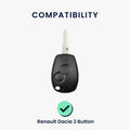 kwmobile Car Key Cover compatible with Renault Dacia 2-Button Car Key - Silicone Case Fob