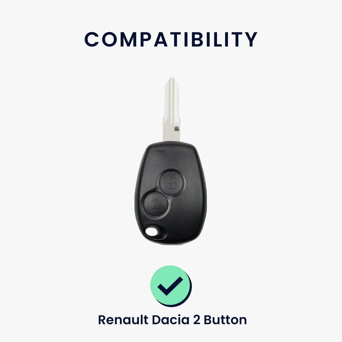 kwmobile Car Key Cover compatible with Renault Dacia 2-Button Car Key - Silicone Case Fob