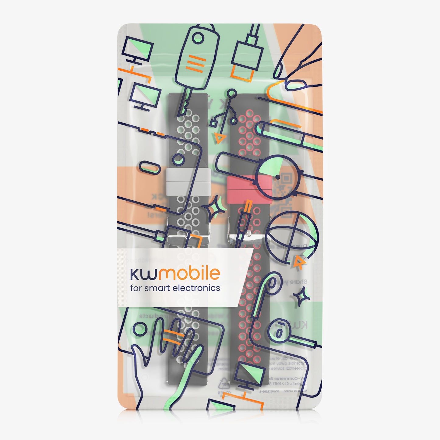 kwmobile Watch Strap for Fossil Gen 6 Men's Smartwatch Wristband Fitness Tracker Band Set Replacement Strap