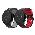 kwmobile 2x Uhrenarmband für Fossil Gen 6 Men's Smartwatch Armband - Fitnesstracker Band Set aus TPU Silikon - Ersatzarmband Smartwatch - Schwarz Grau Schwarz Rot Schwarz  [dsg01]