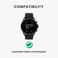 kwmobile Watch Strap for Fossil Gen 6 Men's Smartwatch Wristband Fitness Tracker Band Set Replacement Strap