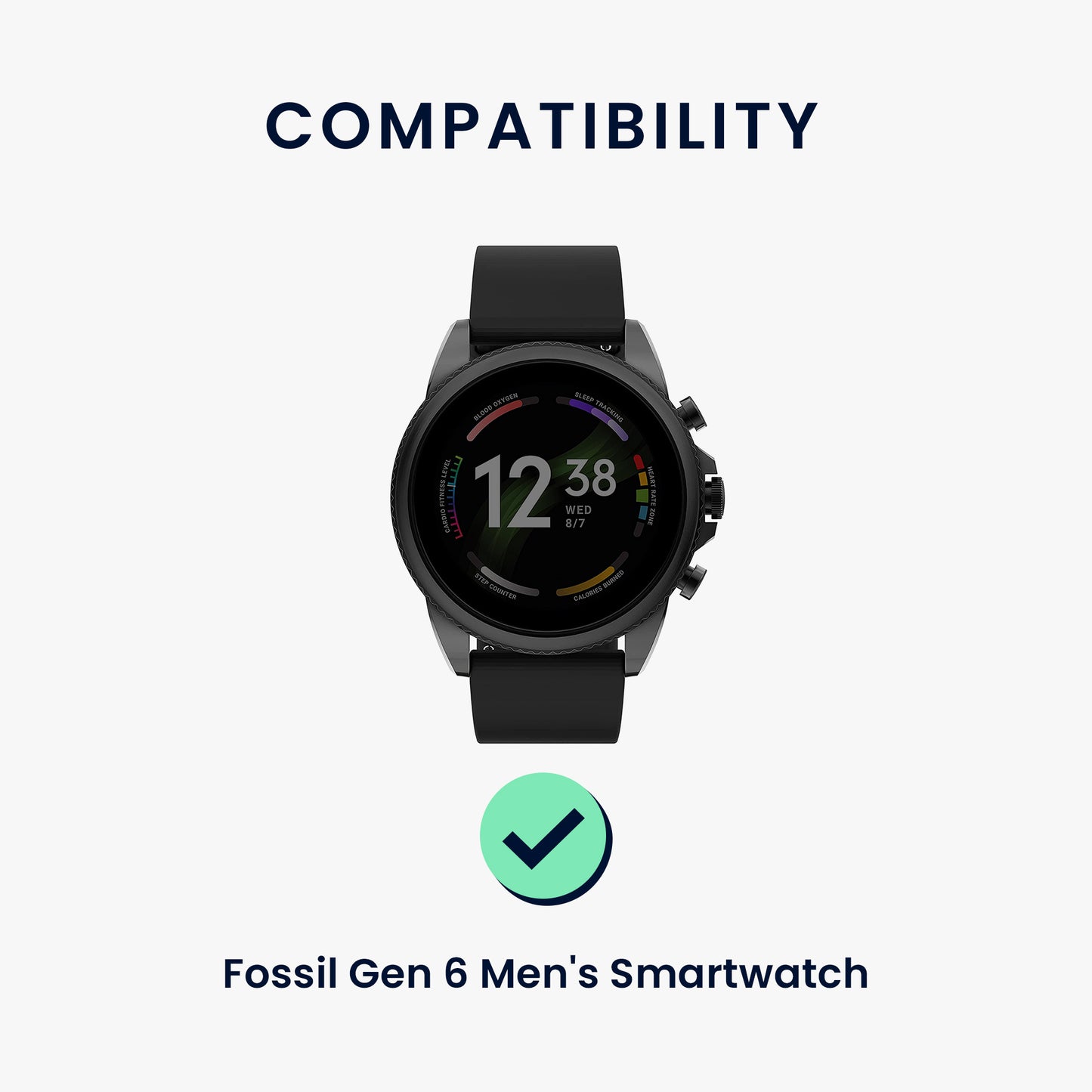 kwmobile Watch Strap for Fossil Gen 6 Men's Smartwatch Wristband Fitness Tracker Band Set Replacement Strap