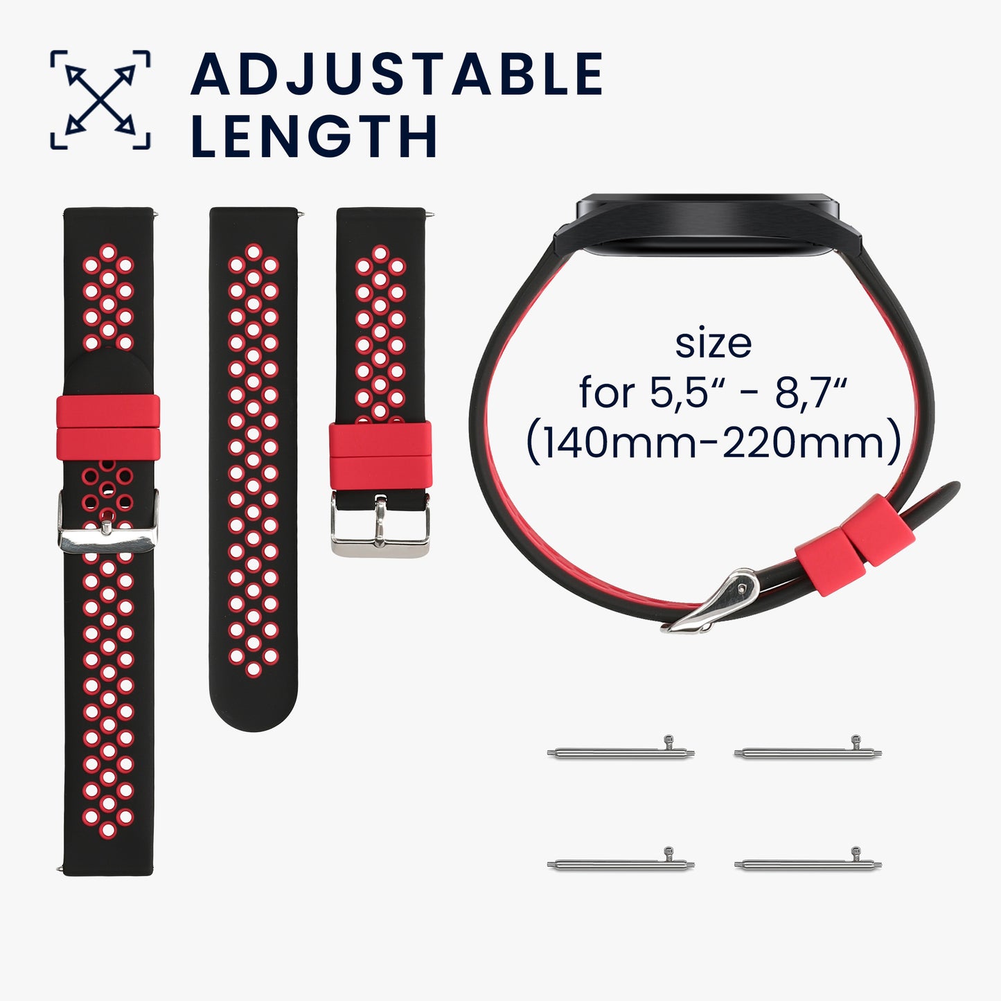 kwmobile Watch Strap for Fossil Gen 6 Men's Smartwatch Wristband Fitness Tracker Band Set Replacement Strap