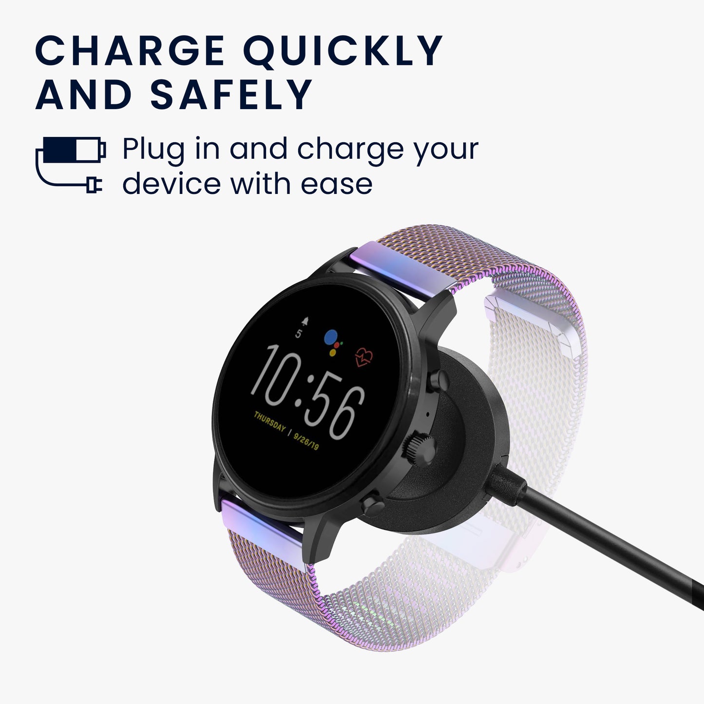 kwmobile USB Cable Charger compatible with Fossil Gen 6 5 4 Smartwatch / Skagen Falster 2 Charging Cable Smart Watch Replacement Cable Fitness Tracker Charging Cable