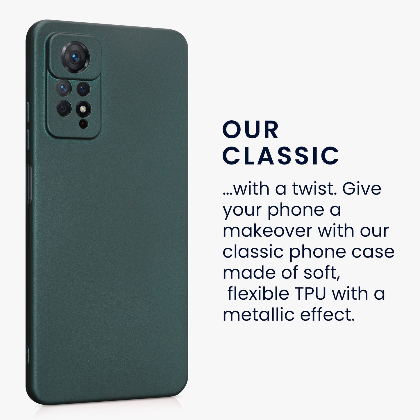 kwmobile Phone Case for Xiaomi Redmi Note 11 Pro / Note 11 Pro (5G) / Note 12 Pro (4G) - Metallic Shimmering Silicone Case - Protective Cover