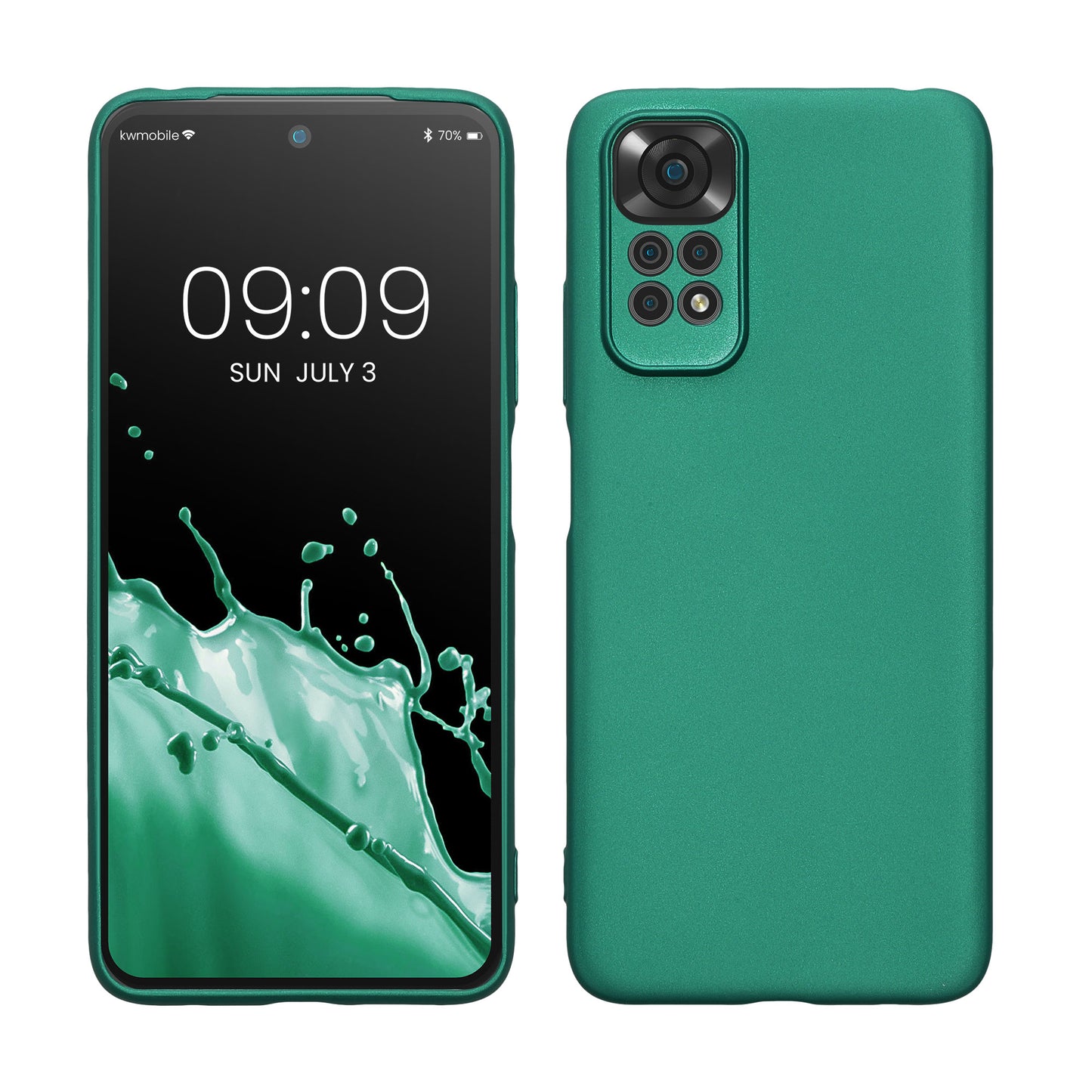 kwmobile Phone Case for Xiaomi Redmi Note 11 / Note 11S - Soft Silicone Metallic Shimmering Case - Protective Cover