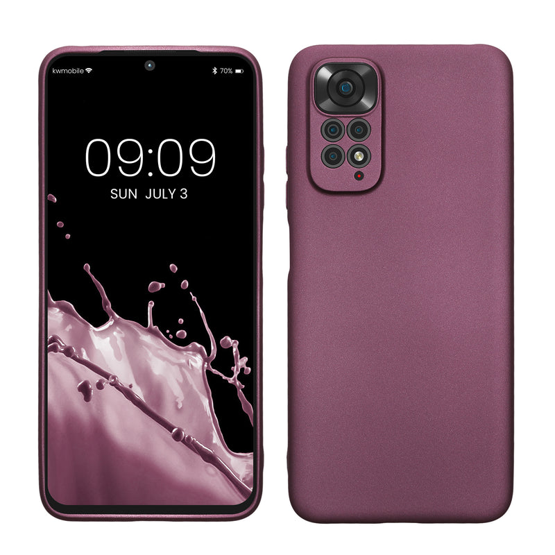 kwmobile Phone Case for Xiaomi Redmi Note 11 / Note 11S - Soft Silicone Metallic Shimmering Case - Protective Cover