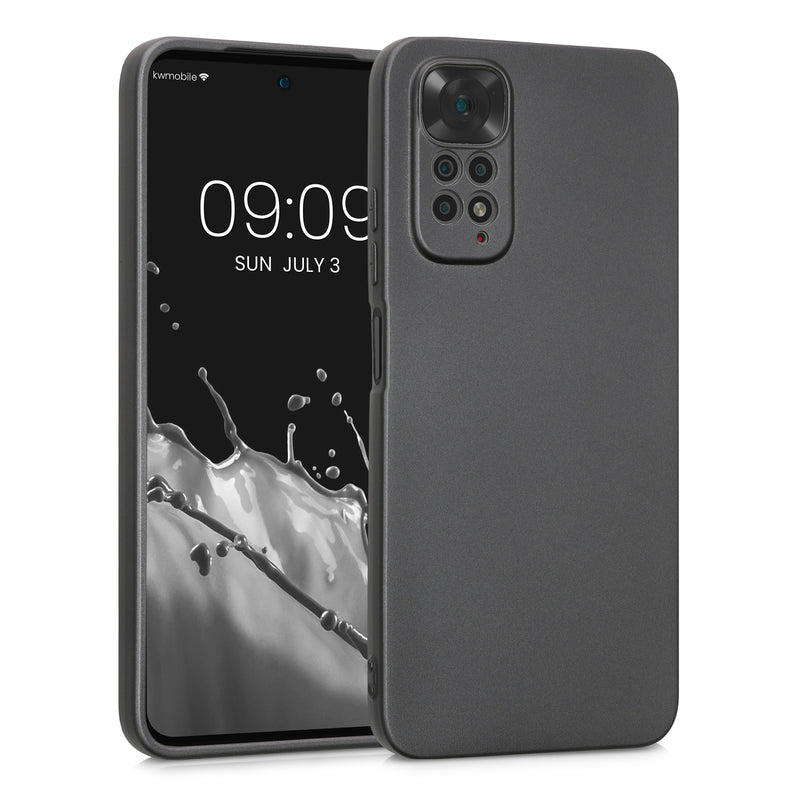 kwmobile Phone Case for Xiaomi Redmi Note 11 / Note 11S - Soft Silicone Metallic Shimmering Case - Protective Cover