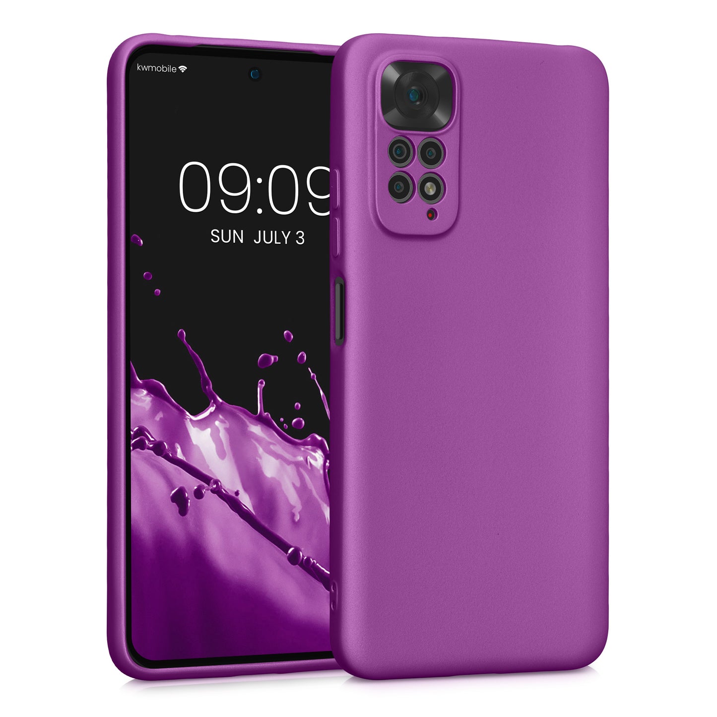 kwmobile Phone Case for Xiaomi Redmi Note 11 / Note 11S - Soft Silicone Metallic Shimmering Case - Protective Cover