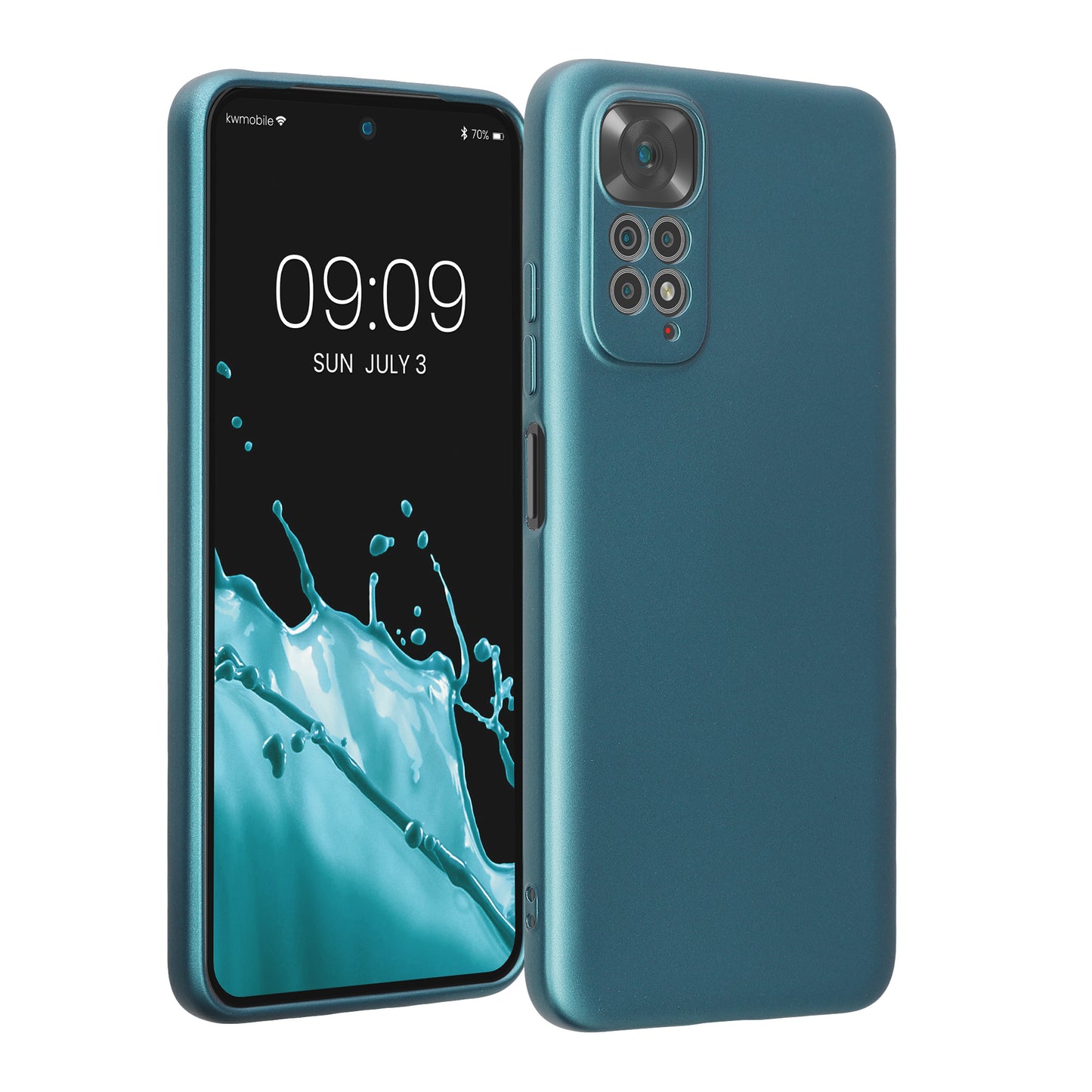 kwmobile Phone Case for Xiaomi Redmi Note 11 / Note 11S - Soft Silicone Metallic Shimmering Case - Protective Cover