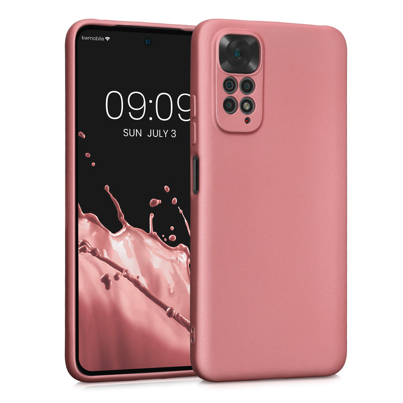 kwmobile Phone Case for Xiaomi Redmi Note 11 / Note 11S - Soft Silicone Metallic Shimmering Case - Protective Cover