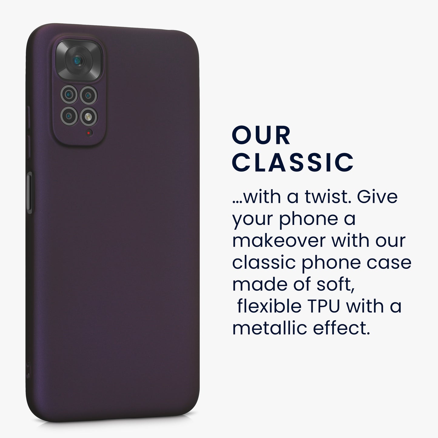kwmobile Phone Case for Xiaomi Redmi Note 11 / Note 11S - Soft Silicone Metallic Shimmering Case - Protective Cover