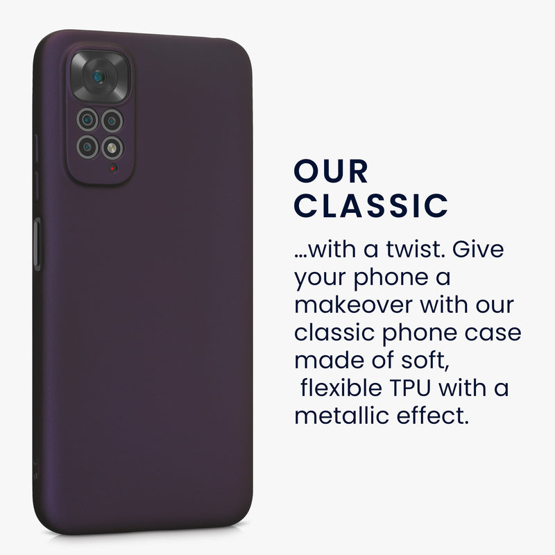 kwmobile Phone Case for Xiaomi Redmi Note 11 / Note 11S - Soft Silicone Metallic Shimmering Case - Protective Cover