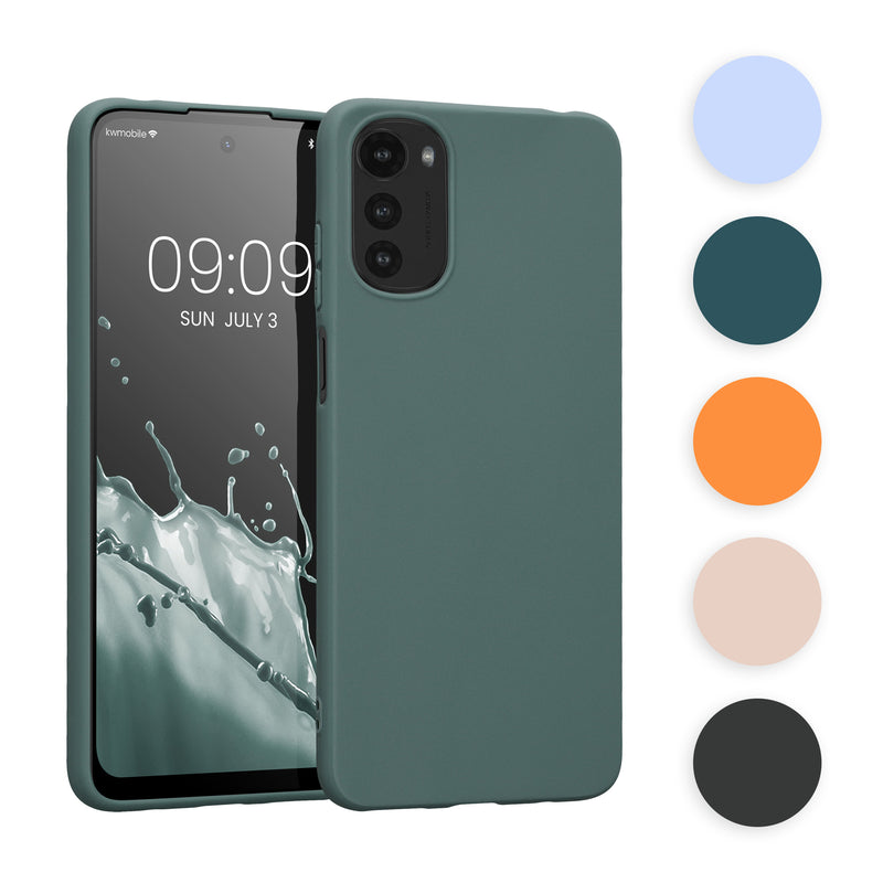 kwmobile Hülle kompatibel mit Motorola Moto E32 Hülle - weiches TPU Silikon Case - Cover geeignet für kabelloses Laden - Schwarz matt Schwarz matt  