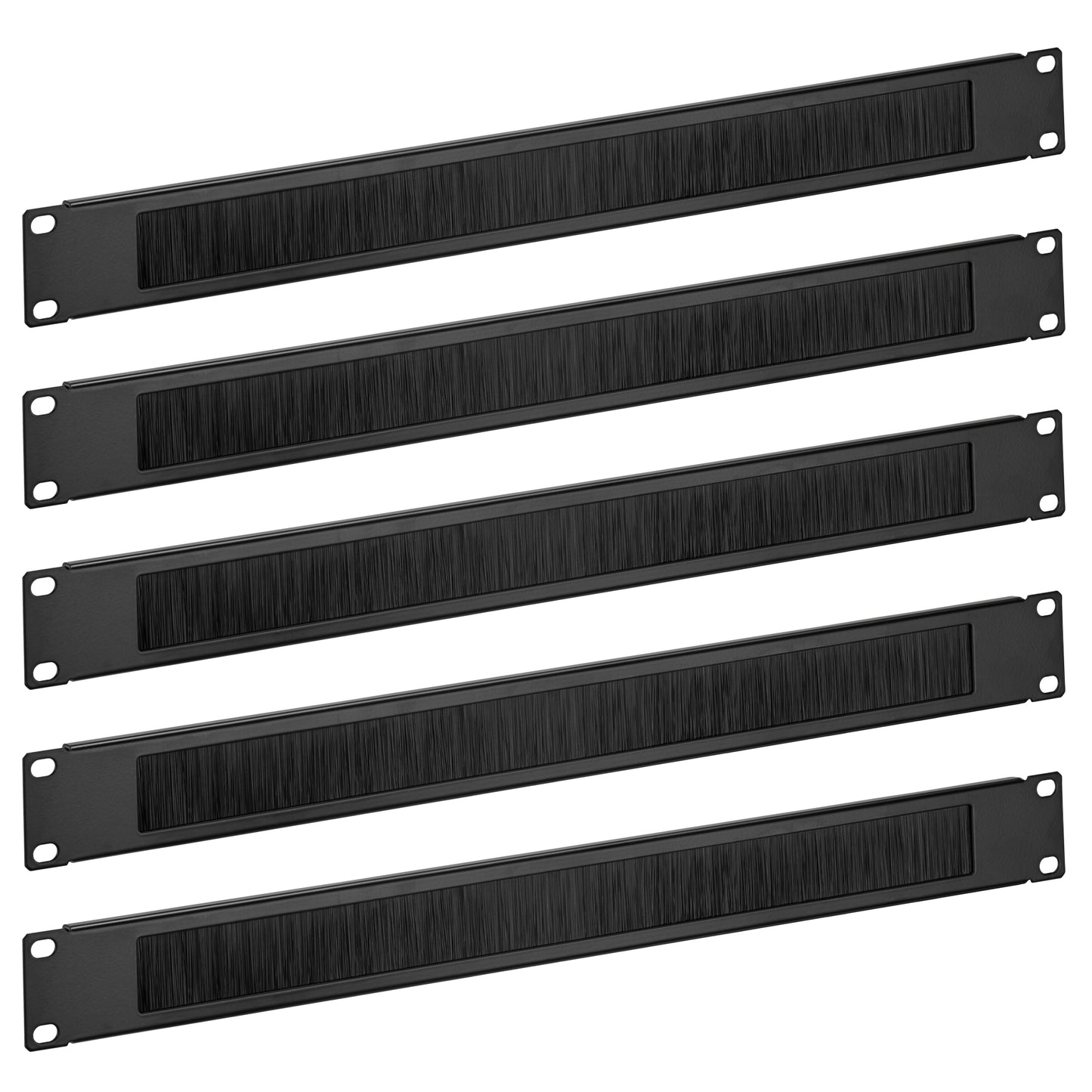 kwmobile 5X 19 Zoll Server Rack Abdeckung - Bürsten Kabelöffnung für 19" Serverracks - Serverschrank Netzwerkschrank Kabelmanagement Kabelführung - Server Rack Zubehör Schwarz  