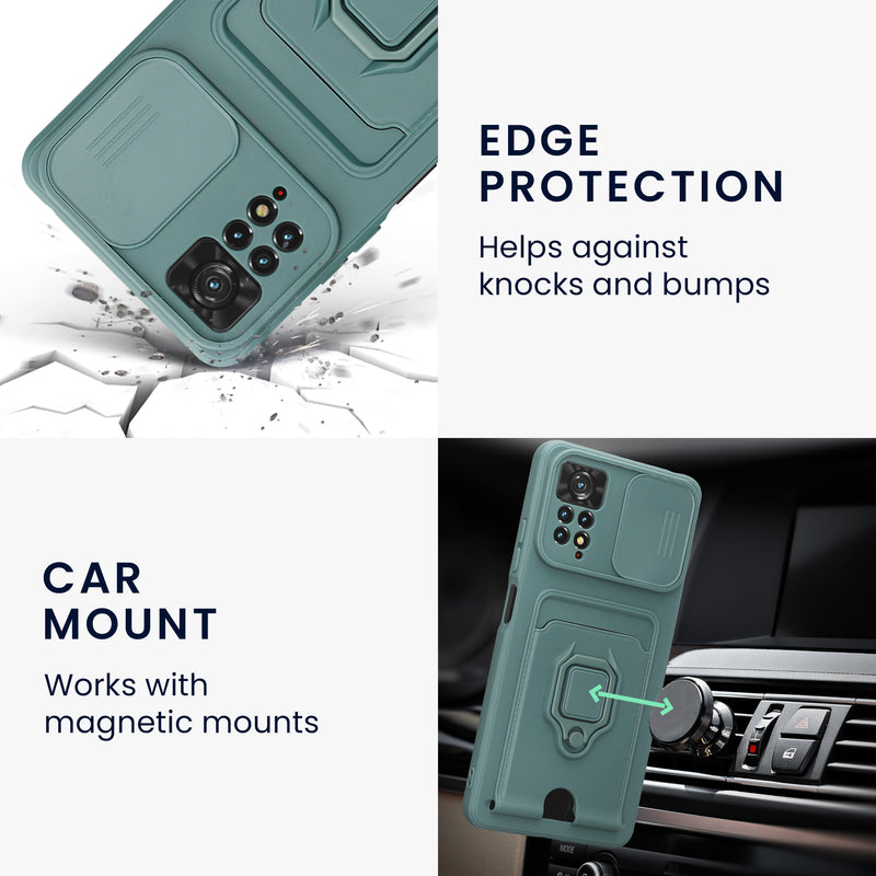 kwmobile Phone Case Compatible with Xiaomi Redmi Note 11 Pro / Note 11 Pro (5G) / Note 12 Pro (4G) - Soft Case with Camera Protection - Card Slot