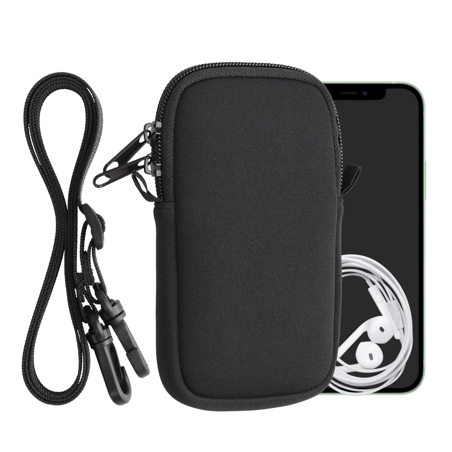 kwmobile Phone Pouch for Smartphones - Phone Bag with Lanyard 15.2 x 8.3 cm Inner Dimensions