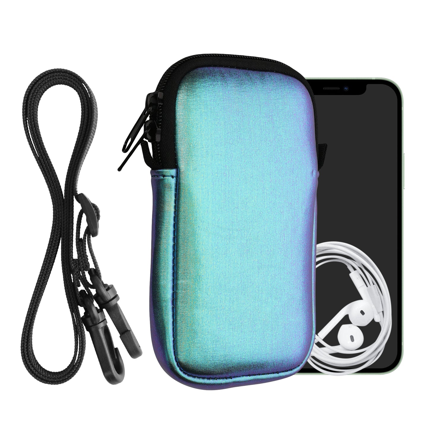 kwmobile Phone Pouch for Smartphones - Phone Bag with Lanyard 15.2 x 8.3 cm Inner Dimensions