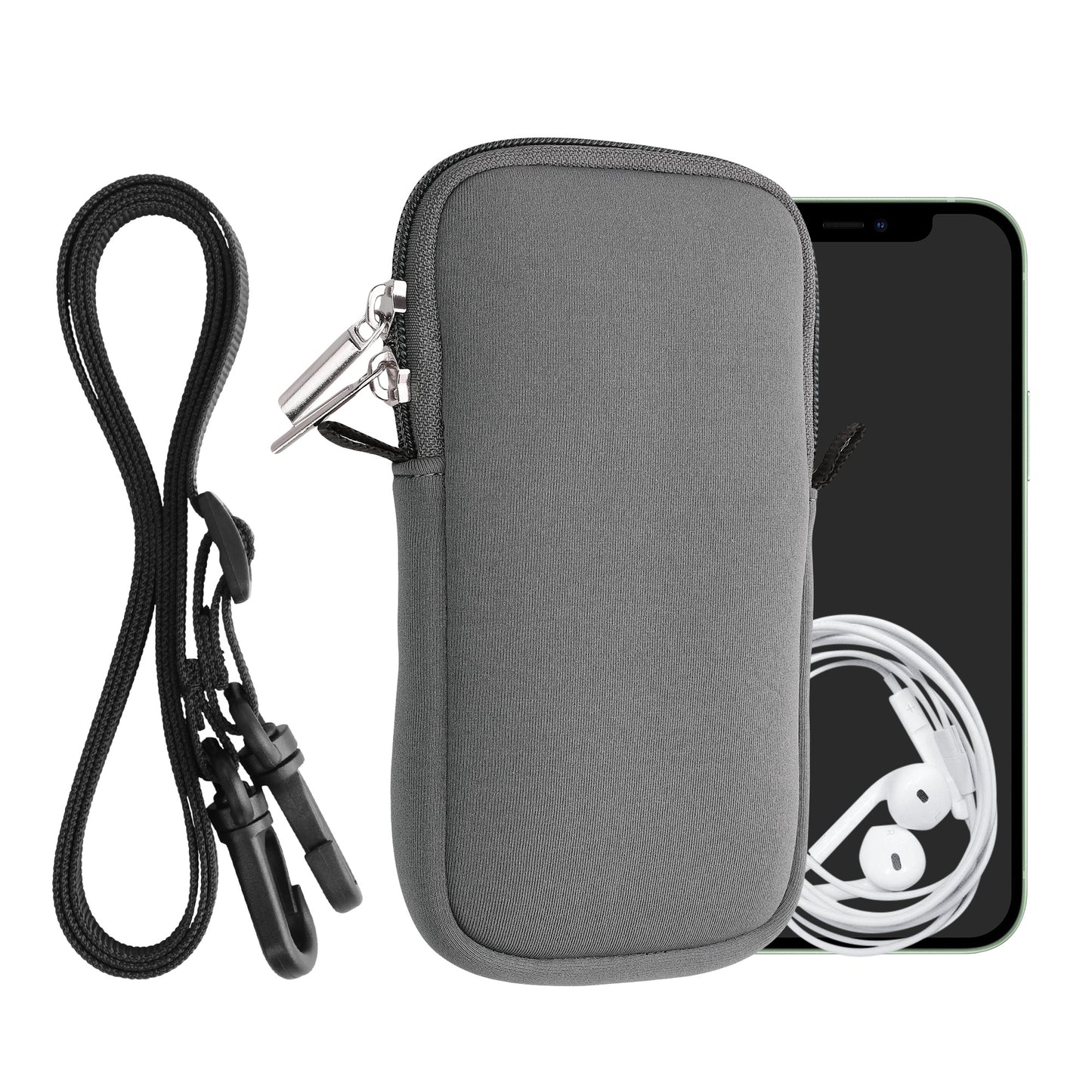 kwmobile Phone Pouch for Smartphones - Phone Bag with Lanyard 15.2 x 8.3 cm Inner Dimensions