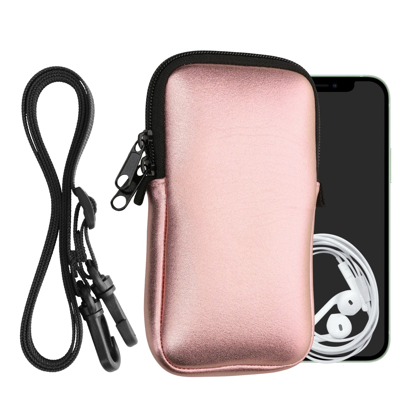 kwmobile Phone Pouch for Smartphones - Phone Bag with Lanyard 15.2 x 8.3 cm Inner Dimensions