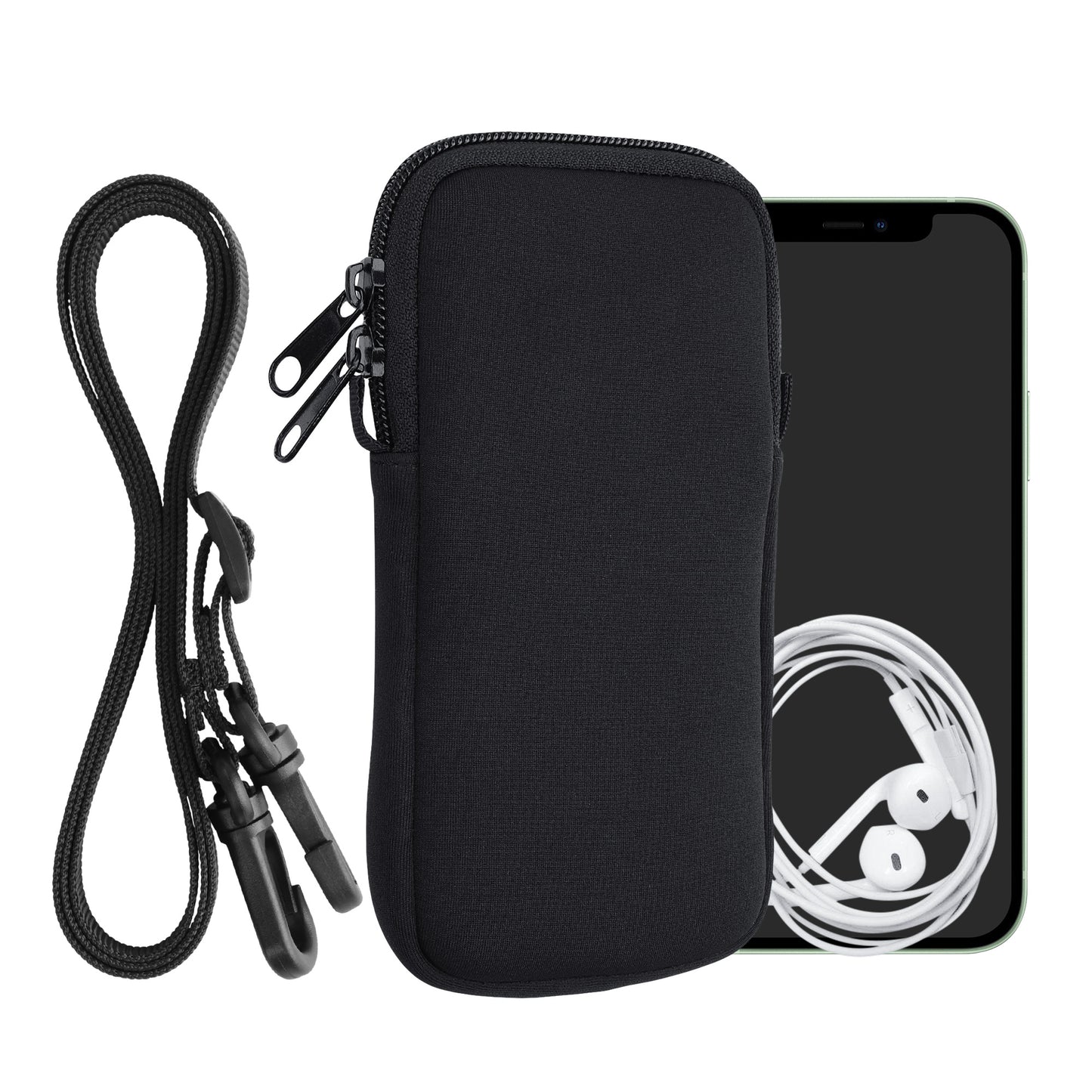 kwmobile Phone Pouch for Smartphones - Phone Bag with Lanyard 15.2 x 8.3 cm Inner Dimensions