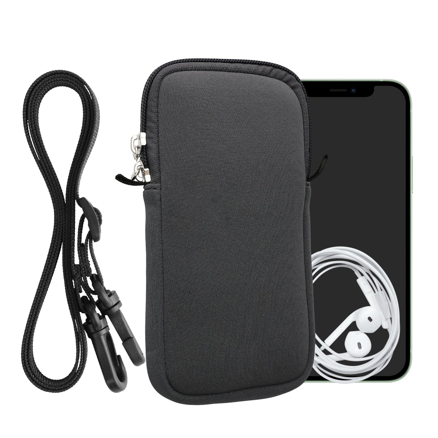 kwmobile Phone Pouch for Smartphones - Phone Bag with Lanyard 15.2 x 8.3 cm Inner Dimensions
