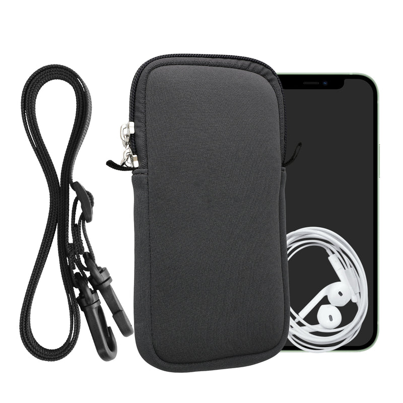kwmobile Phone Pouch for Smartphones - Phone Bag with Lanyard 15.2 x 8.3 cm Inner Dimensions