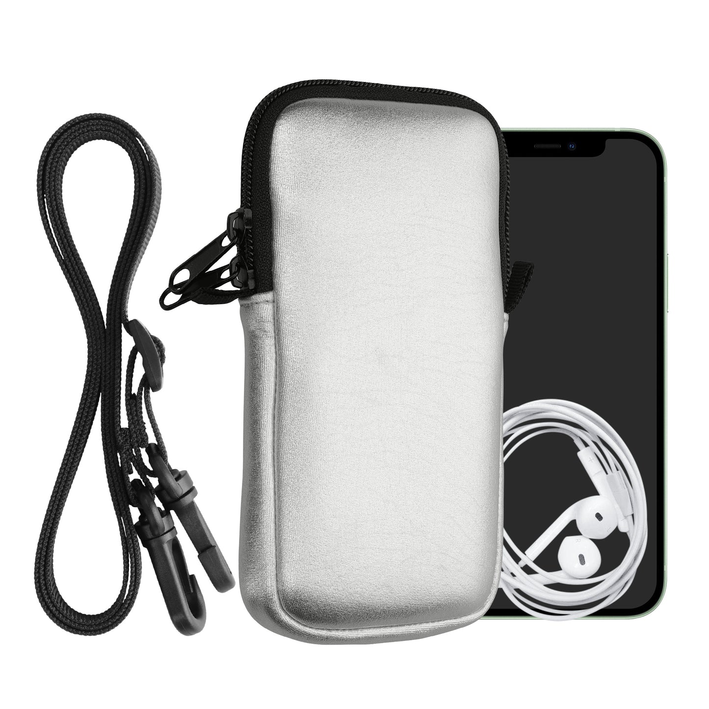 kwmobile Phone Pouch for Smartphones - Phone Bag with Lanyard 15.2 x 8.3 cm Inner Dimensions